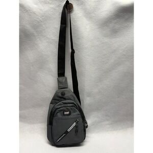 Lucky 7 USA Sling Bag Charcoal Grey Crossbody Tech Multi-Pocket Travel Chest Bag